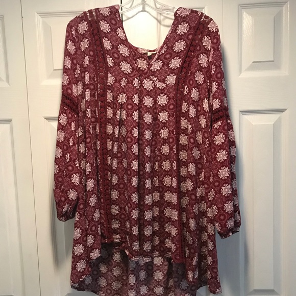Sn créme boho crimson and white tunic dress - Picture 1 of 4